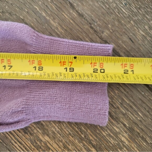 Worthington Lavender Purple faux fur Collar Button Close Cardigan Size L - Picture 13 of 16